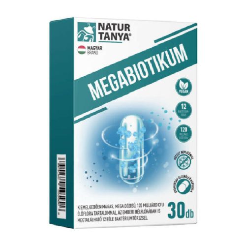 Natur Tanya® Megabiotikum 30db kapszula 12 féle baktériumtörzs, 120 milliárd CFU